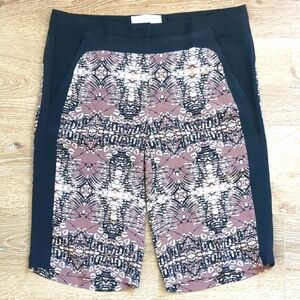 A.L.C. Black Shorts Batik Kaleidoscope Bermuda Short Size 8